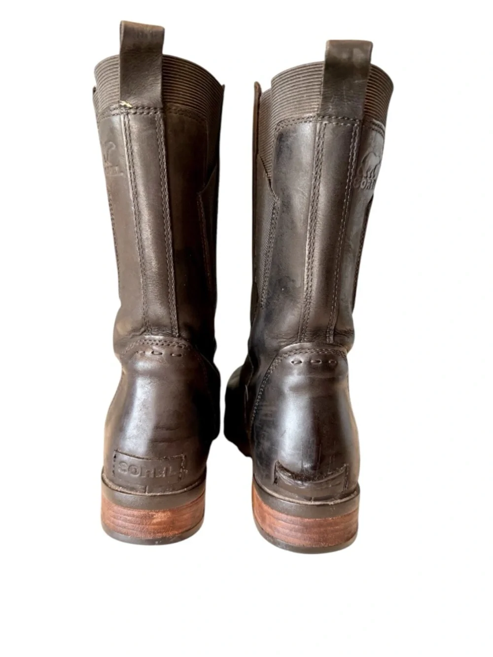 Sorel Emilie Waterproof Black Leather Women’s Boots Mid-calf Chelsea sz 9